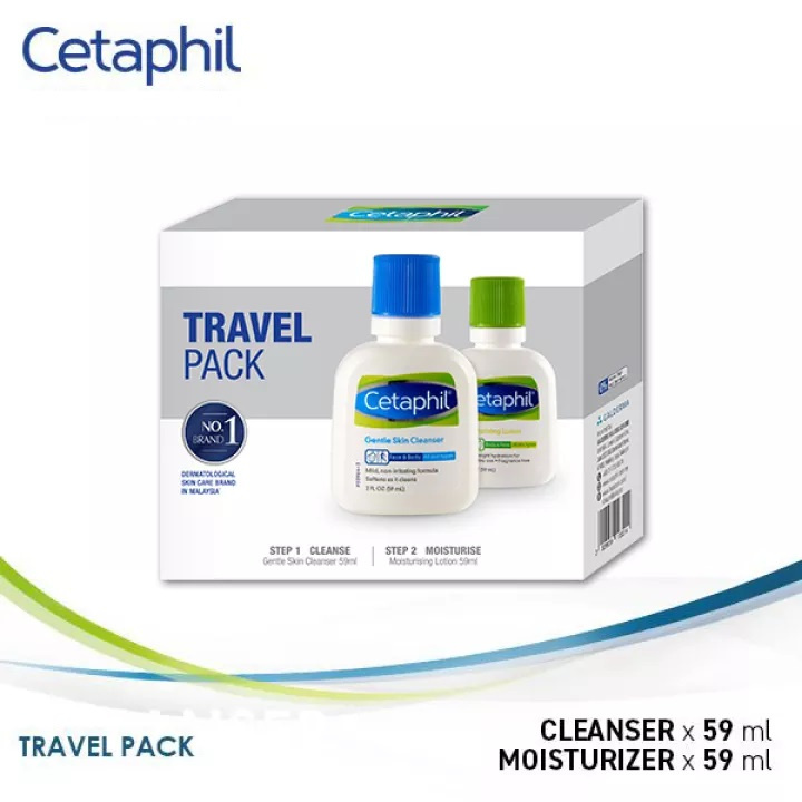 Cetaphil Travel Pack (Gentle Skin Cleanser 59ml + Moisturising Lotion 59ml)