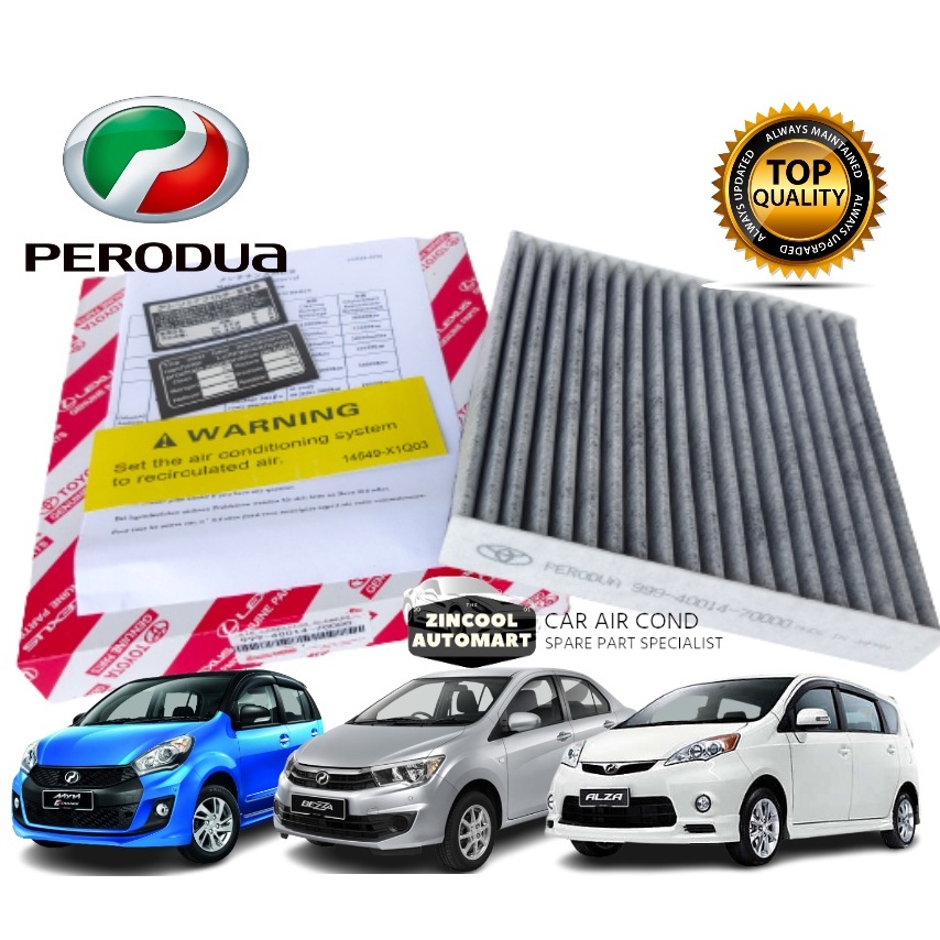 Perodua Axia Alza Myvi Bezza Aruz Rush Ertiga Switf Jazz City AirCond Carbon Cabin Air Filter