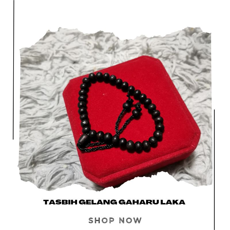 Tasbih Gelang 33 butir Teras Kayu Laka Menang Wangi (jiangzhenxiang/zitengxiang) 6-7mm asli