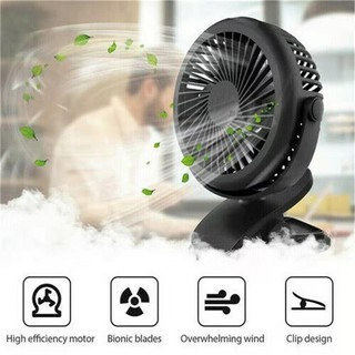 360 Adjustment Portable Hand Mini Clip Cooling Fan Baby Stroller Office Table USB Charge Small Kipas