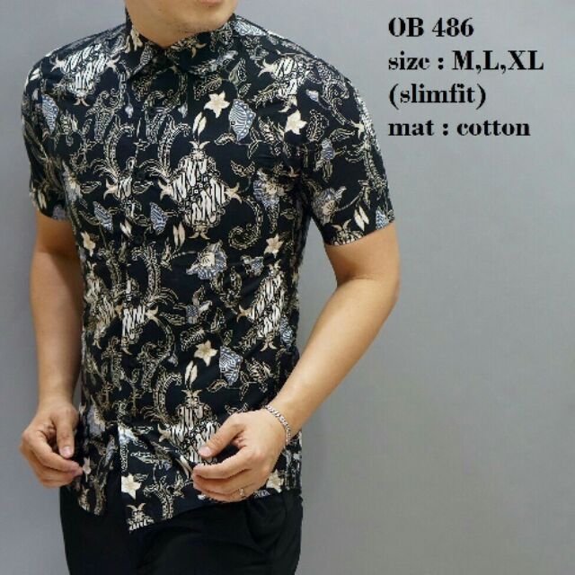  Baju Batik Lelaki Slim Fit  Kumpulan Model Kemeja