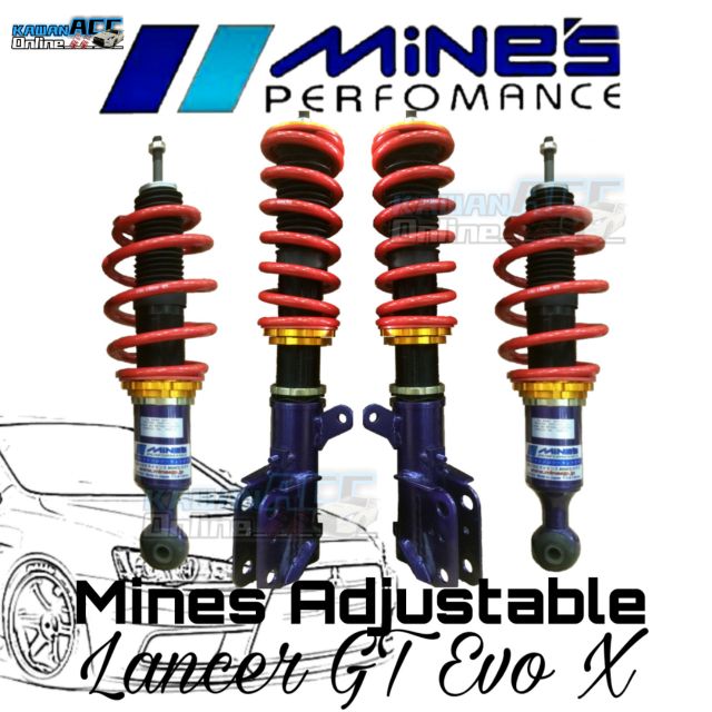 Mines Adjustable High Low Bodyshift Spring Soft Hard For Mitsubitsi Lancer Gt Shopee Malaysia