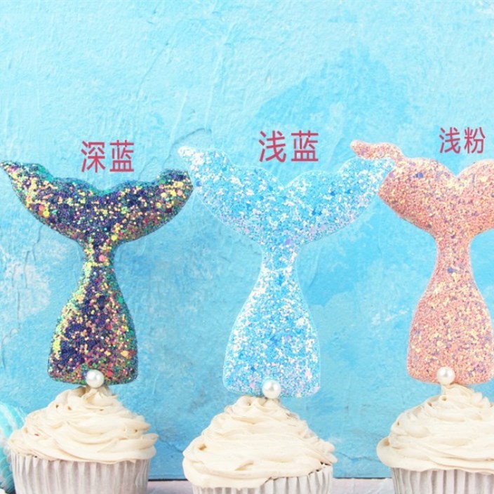 Ready Stock Bling Bling Sponge Fish Tail Mermaid Theme Baking