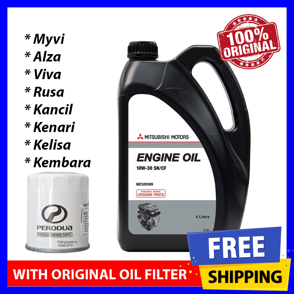 (With Original Perodua Oil Filter) Mitsubishi 10W30 SN 