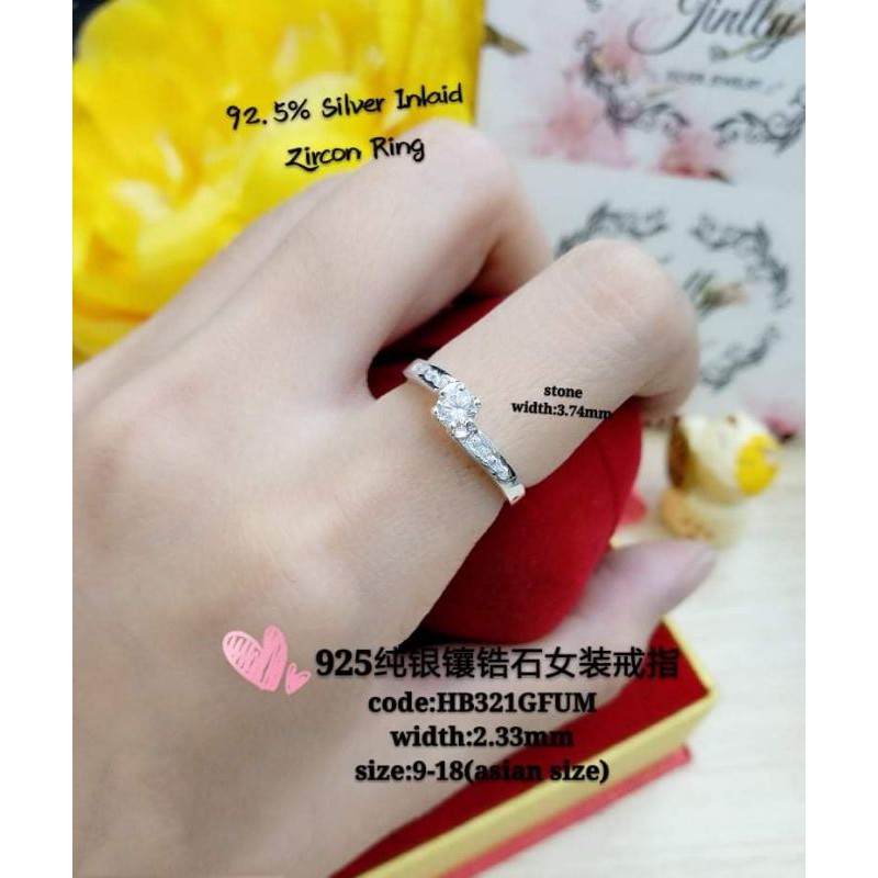 925 Silver stone ring**925纯银镶石女装戒指/cincin perak untuk perempuan