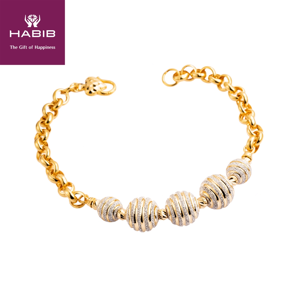 Habib Iroke I White And Yellow Gold Bracelet 916 Gold 15 49g Shopee Malaysia