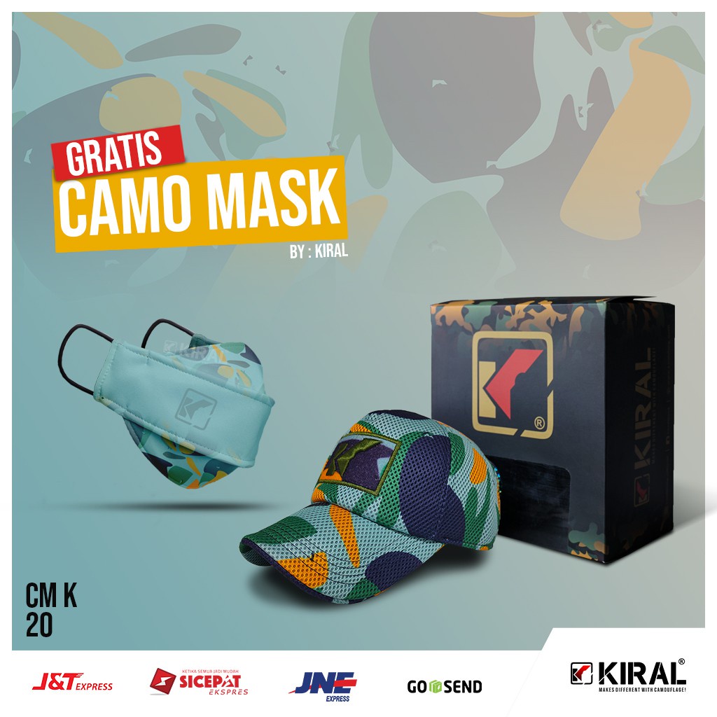 Real Tockcm 5 Cap Slope Cap Baseball Tactical Tactical Free Mask Shopee Malaysia