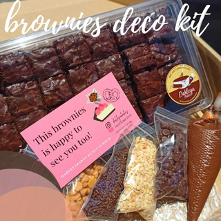 Brownies kedut kurang manis [plain/deco kit] | Dahleyabakes