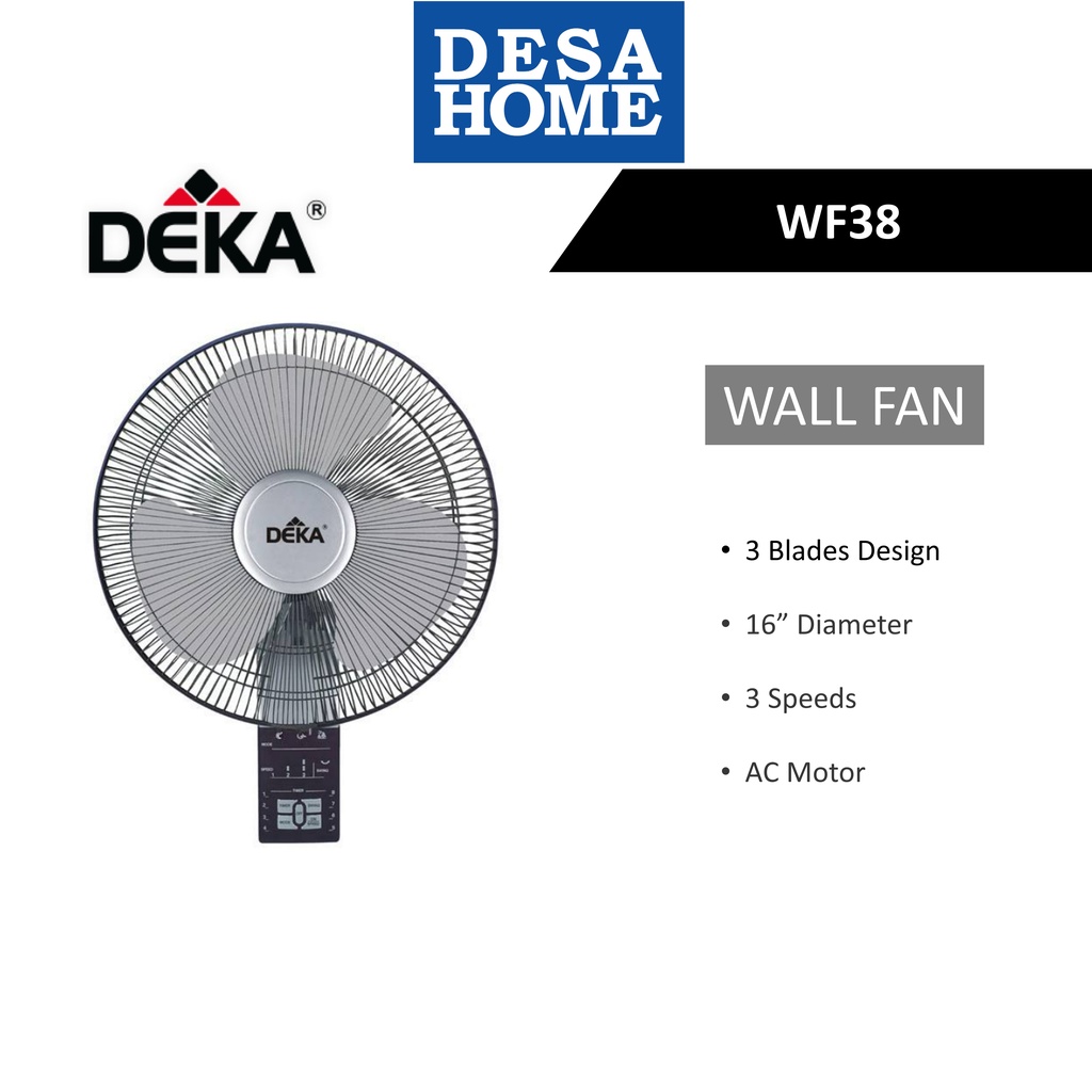 DEKA WF38 16'' WALL FAN WITH REMOTE CONTROL