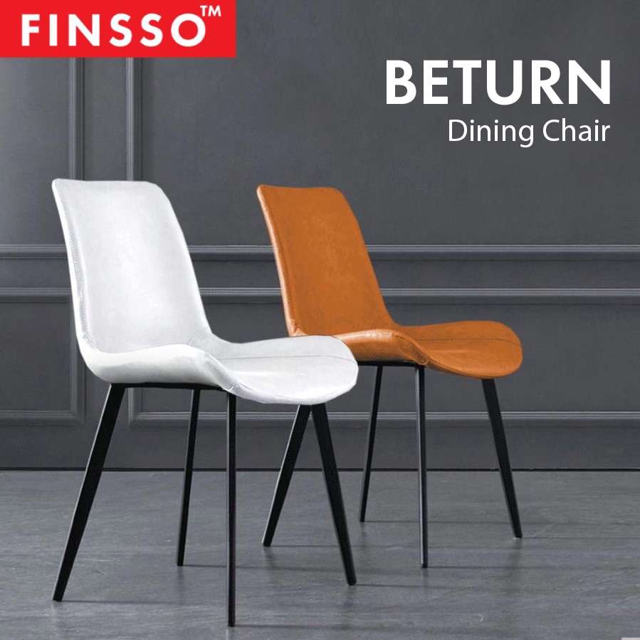 FINSSO: Beturn Leather Simple & Modern Dining Chair/ Kerusi Makan