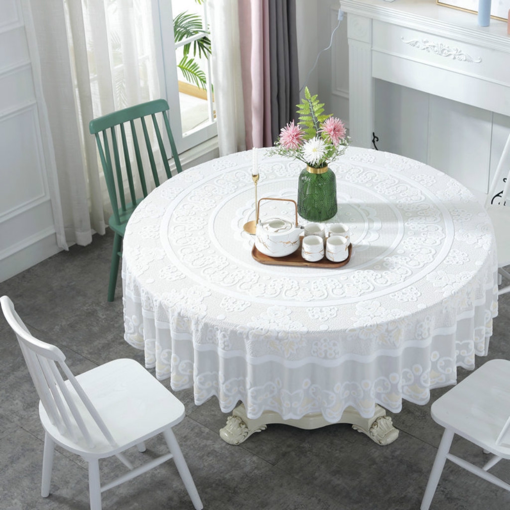 Round Table Cloth Household Tea Table Cloth Anti Skid Lace Side Table Cloth Shopee Malaysia