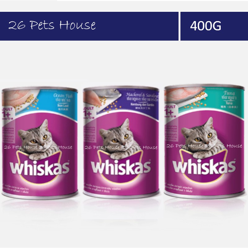 WHISKAS Canned Cat Food Wet Food 400G Makanan Kucing Tin