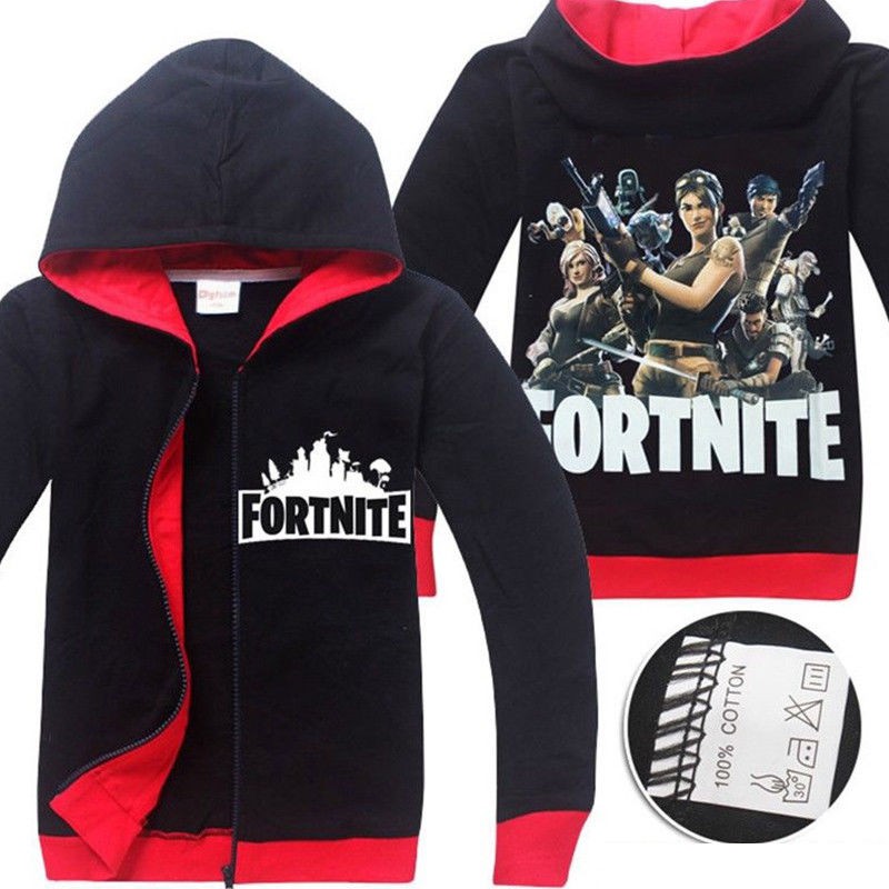 Kids Boys Girls Fortnite Zipper Hoodies Royale Game Jacket Coat Tops Outwear Shopee Malaysia
