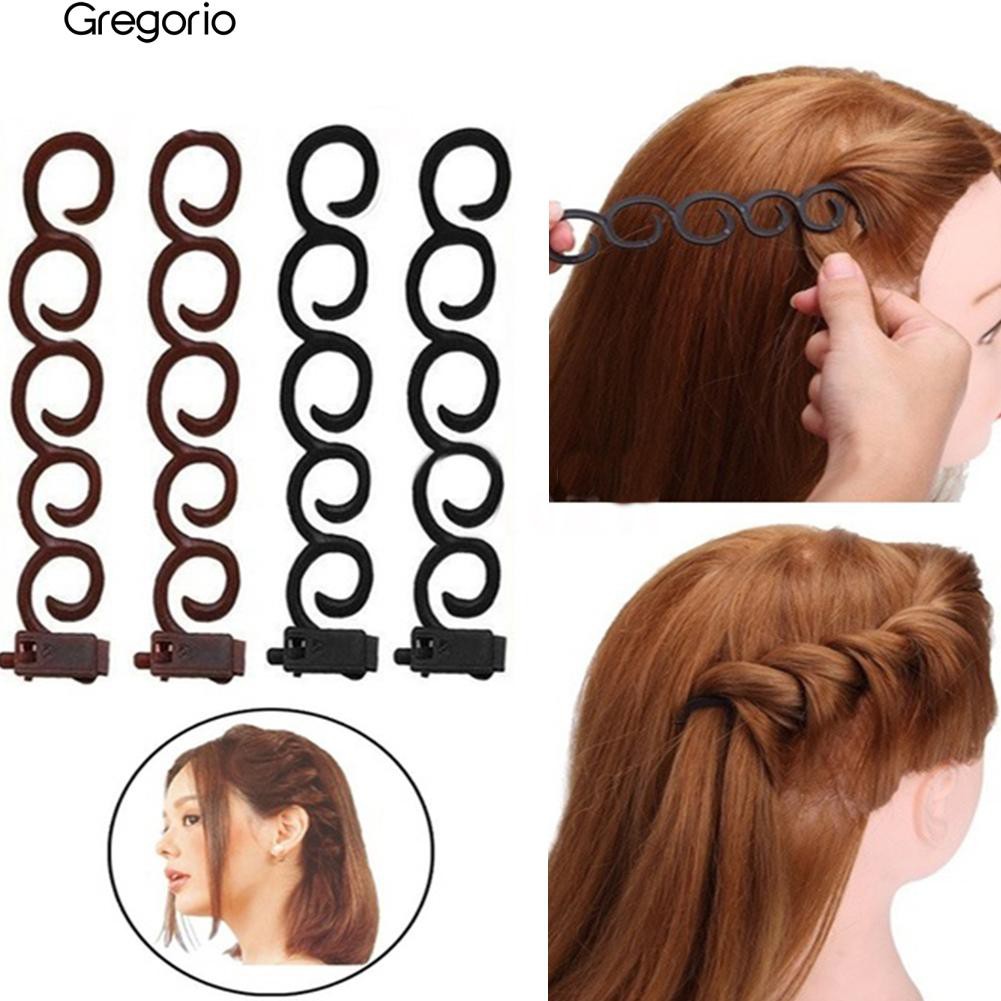 Gregorio01 4pcs Set Hair Braider Roller Twist Clips Wedding Party