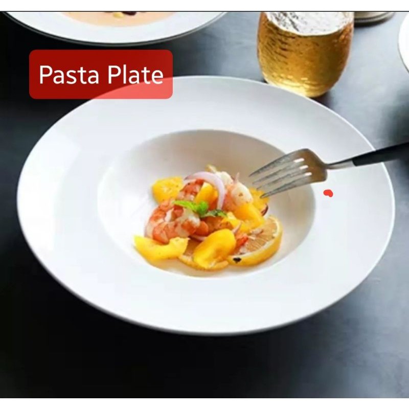 Pasta Plate Spaghetti Deep Plate Bowl Dinner Pinggan Makan 10