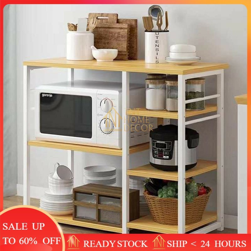 TNT Kitchen Shelf Rack Organizer Holders Metal Wood Microwave Oven