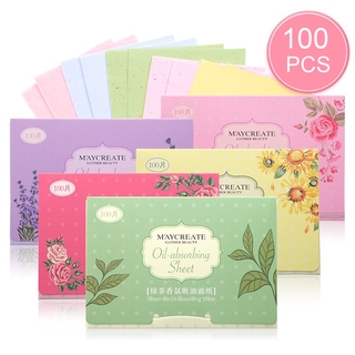 100Pcs Facial Oil Blotting Papers Oil Absorbing Sheets Face Cleanser Acne Treatment Deep Cleansing Oil Control Film Face