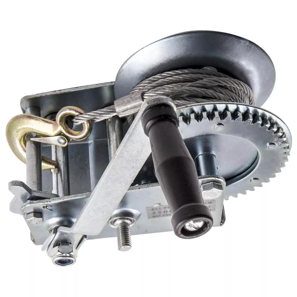 Pro. Winch Hand Winch with Wire Rope 1500 kg 10 Meter Winch Car Trailer