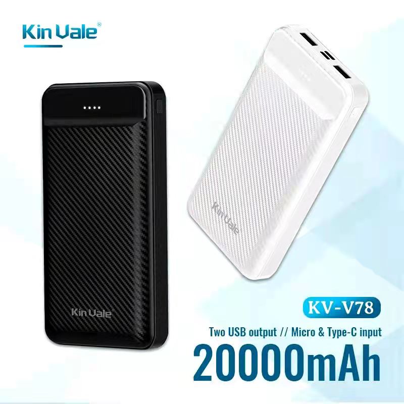 [100 Original] Kin Vale V78 Micro & TypeC Input Power Bank 20000mAh