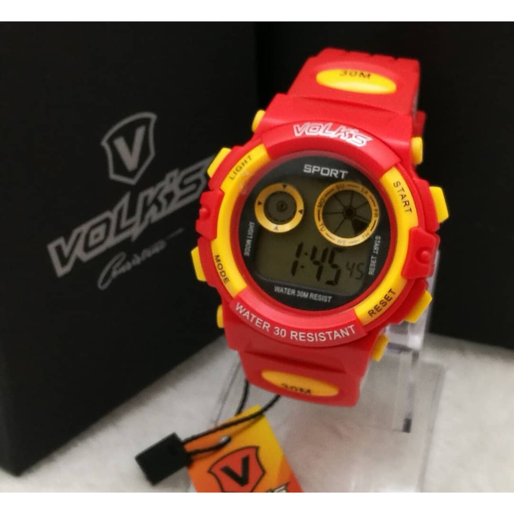  JAM  TANGAN  PEREMPUAN VOLKS  MERAH KUNING Shopee Malaysia