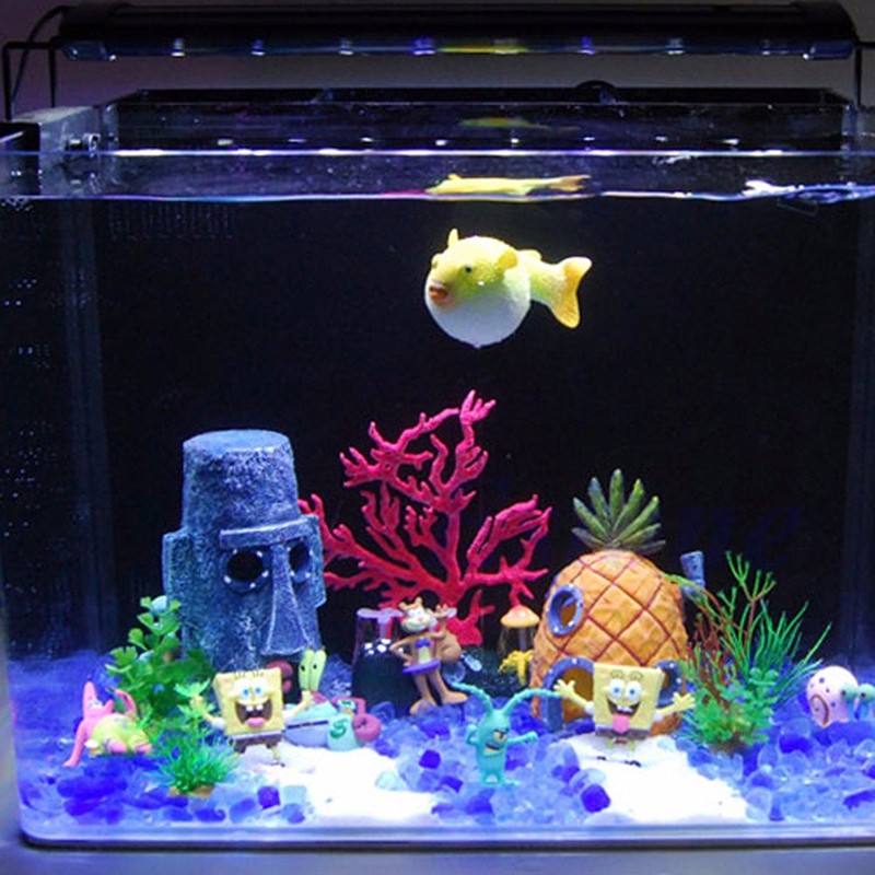 Hot Aquarium Landscaping Decoration Spongebob House Aquatic Fish