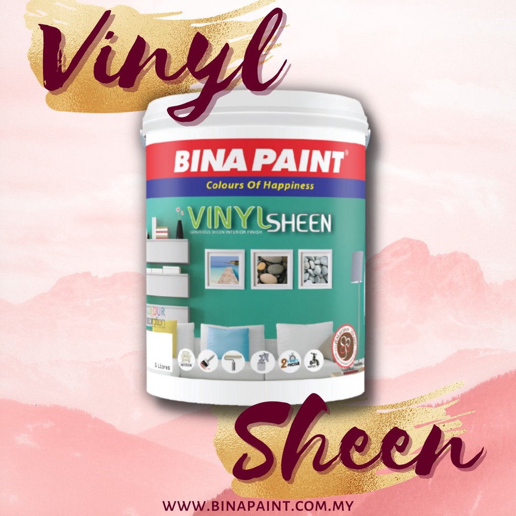 Vinyl Sheen (1L) cat dinding dalam jenama BINA PAINT yang 