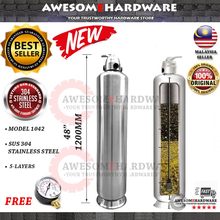 Halal carbon kemflo 1042 10"x42" sus304 stainless steel outdoor water