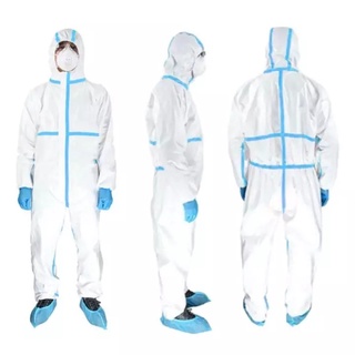 CHEAPEST IN MALAYSIA FRONTLINER PPE SUIT JUMPSUIT MEDICAL COVERALL WATER & VIRUS PROOF WITH ZIP