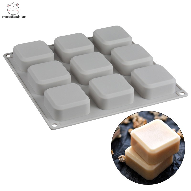 Family 9 Grid DIY Silicone Soap Mold Handmade Soap Making ...