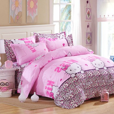 Bedding Set Hello Kitty Bed Set Comfortable Bedclothes Duvet Cover Full