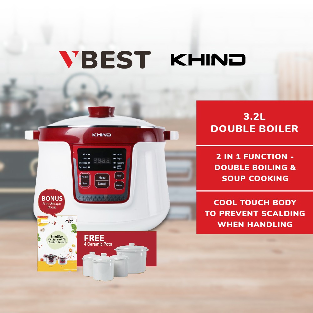KHIND 3.2L Double Boiler DB32N Shopee Malaysia