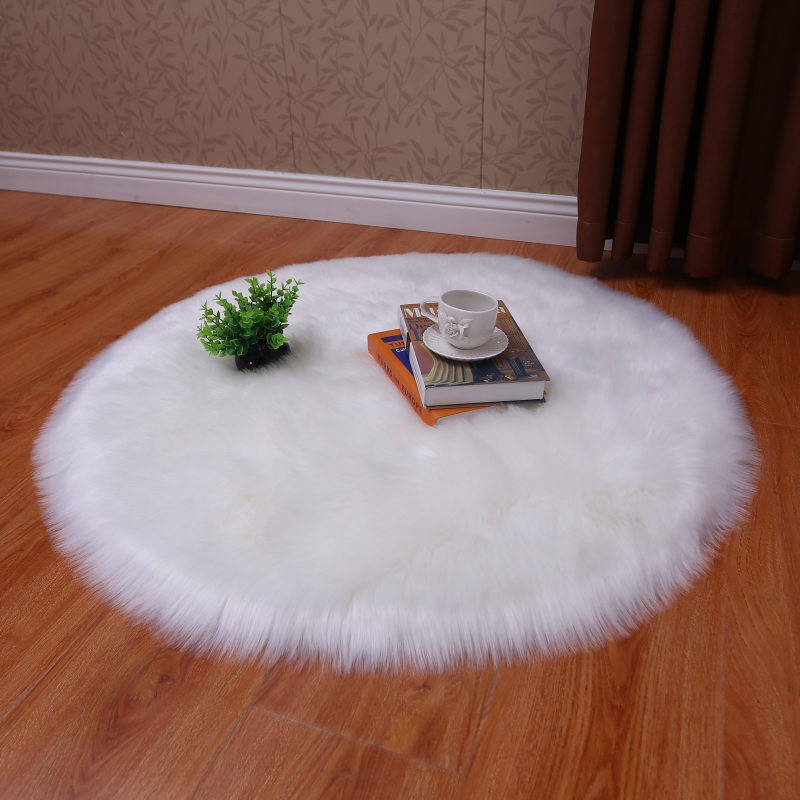 carpet bulu karpet carpet Permaidani karpet bulat mewah putih tiruan