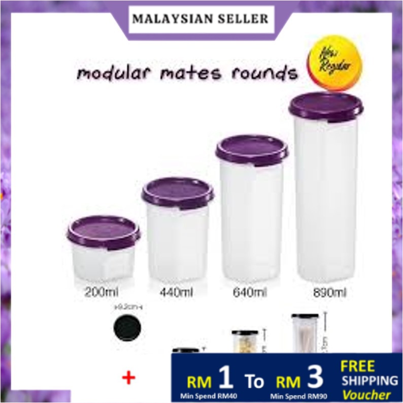 New Regular Tupperware Modular Mates Rounds Purple Shopee Malaysia   Ad6611ad4c37d44265cf4069c3d91c0a