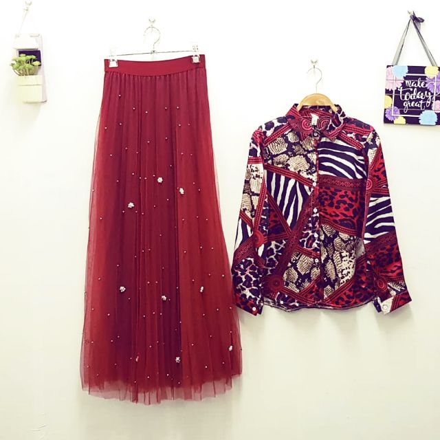 Set blouse dan skirt | Shopee Malaysia