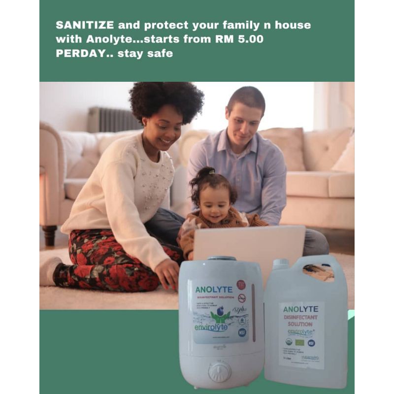 Anolyte disinfectant solution