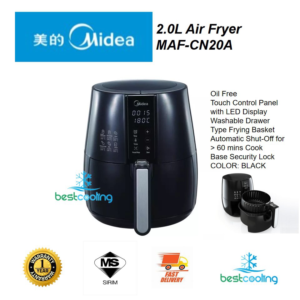 Midea MAFCN20A Air Fryer with Touch Control (1230W) 2.2L Shopee