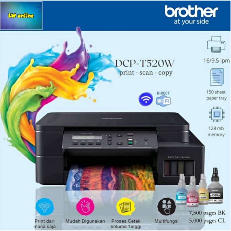 Brother DCP-T520W All In One ink tank Printer ( Wireless, Print , Scan ...