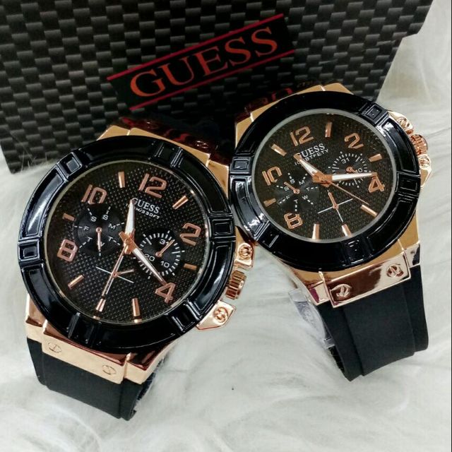 Guess Couple Set Jam Tangan Lelaki Perempuan Murah Lelong Shopee Malaysia