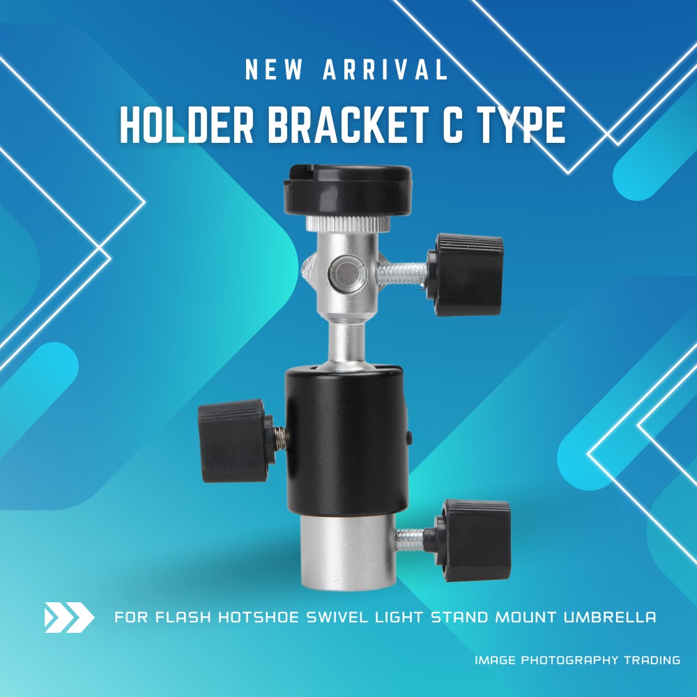 (Ready Stock In Malaysia) Flash Hotshoe Swivel Light Stand Mount Umbrella Holder Bracket C Type