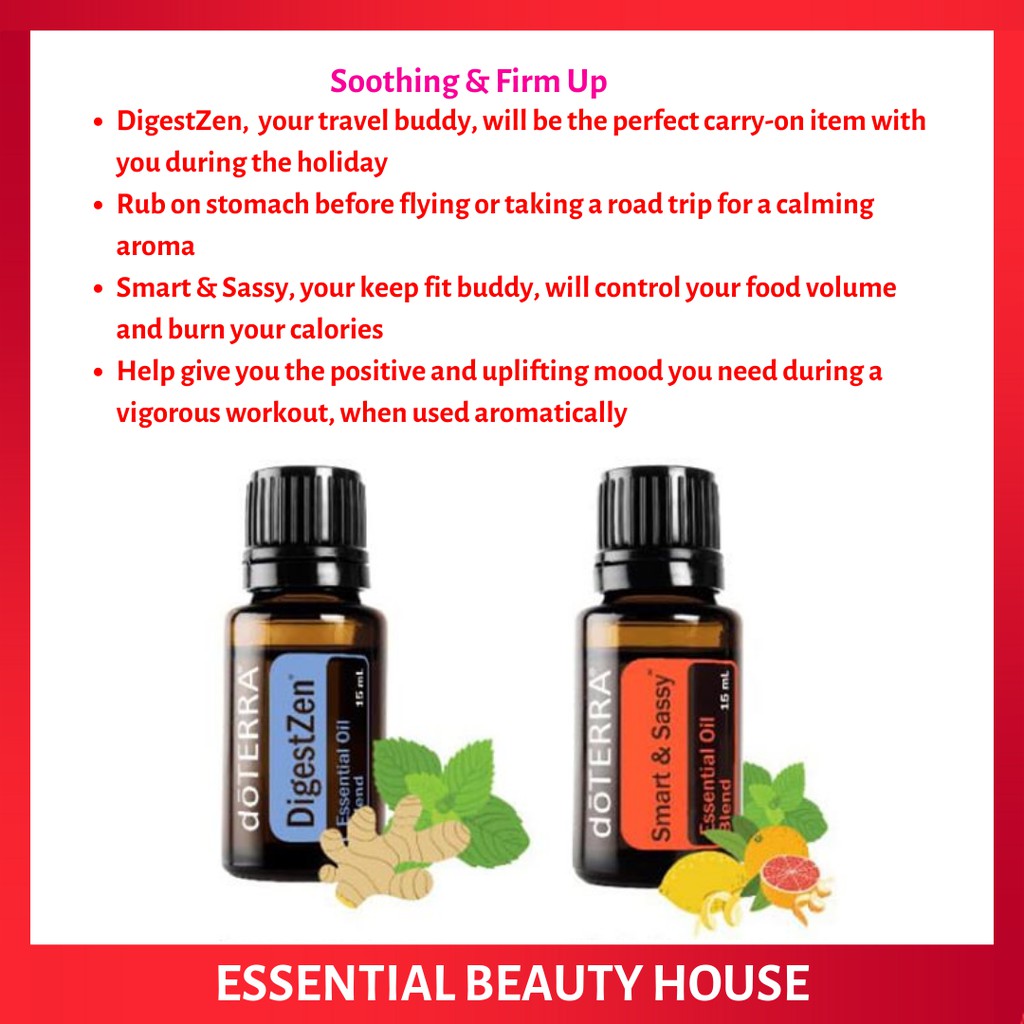 [Soothing & Firm Up Set] Doterra Essential Oil Digestzen 15ml & Smart ...