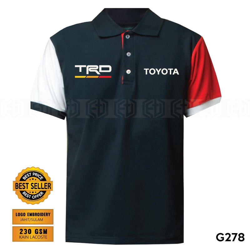 Polo T Shirt Toyota TRD Logo CH-R Hilux Fortuner Pakaian Murah Racing ...