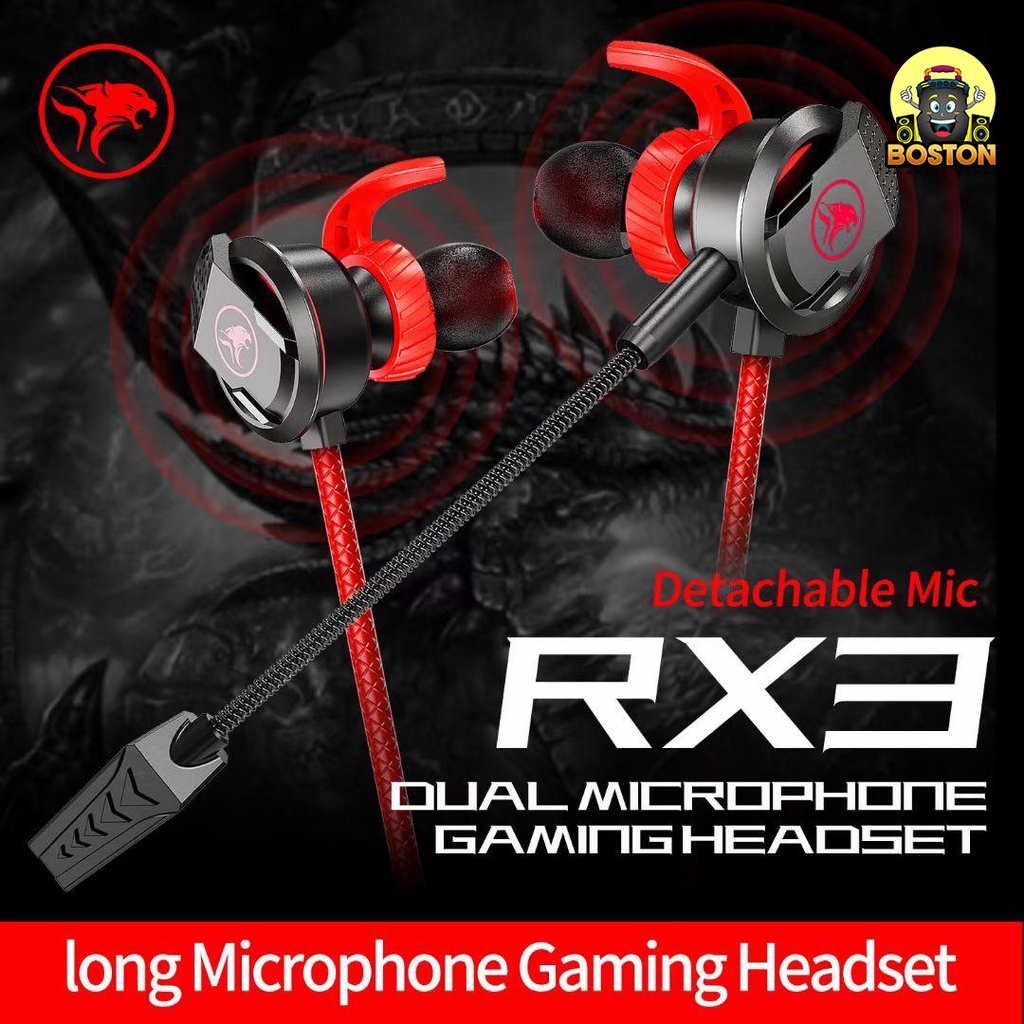 BOSTON Mowi Rx3 Dual Microphone Gaming Headset - Detachable Hd Long Mic