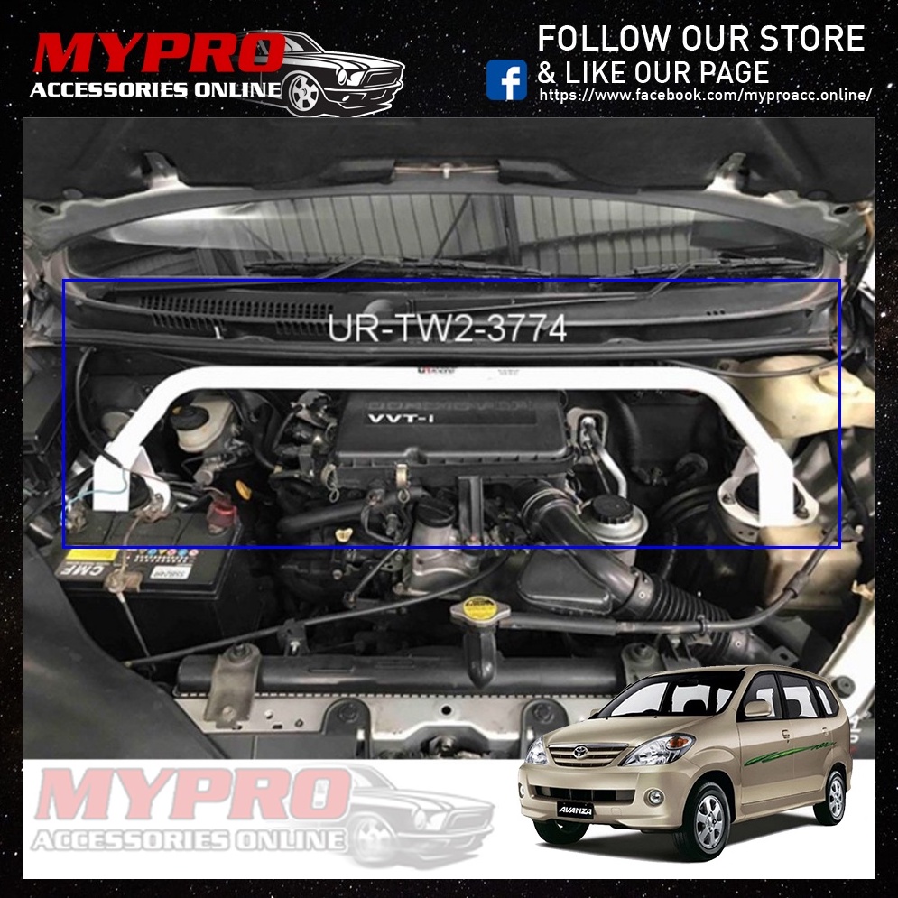 TOYOTA AVANZA 1.3 & 1.5 (F600) 20032011 (2WD) FRONT STRUT Bar 2 Points Ultra Racing Original