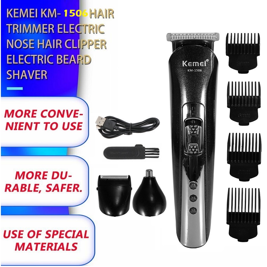 Multi 3 In 1 Men Electric Hair Clipper Kemei Km 1506 Trimmer Shaver Groomer Pencukur Misai