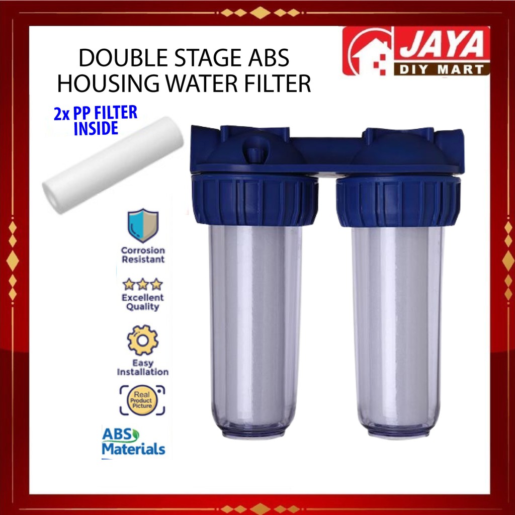 [READY STOCK] DOUBLE STAGE ABS HOUSING WATER FILTER PREMIUM QUALITY EXCELLENT