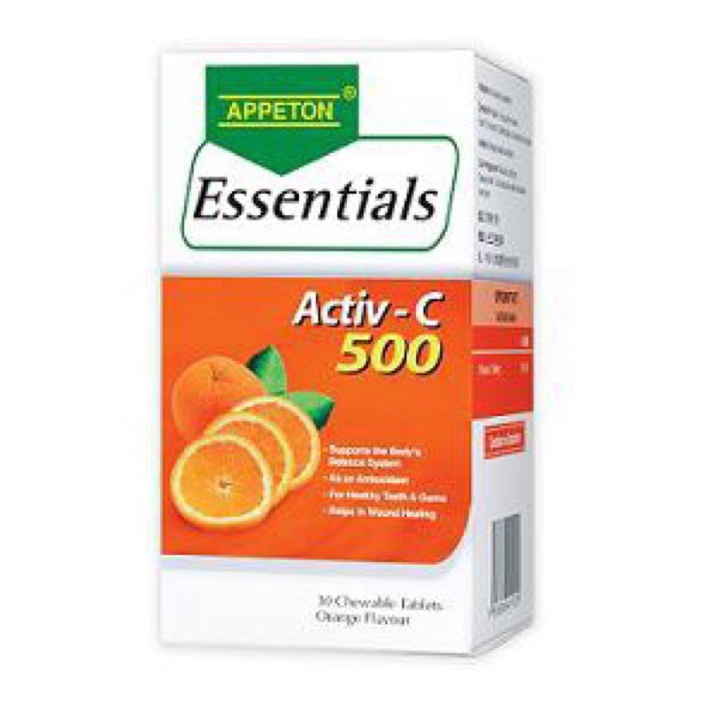 APPETON Essentials ActivC 500 Orange for Immunity & Antioxidant Vitamin C for Adult (30's