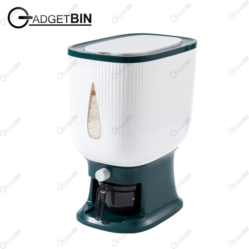 European Style 10KG Automatic Rice Dispenser Pets Grains Beans Cereals Food Dispenser Rice Container