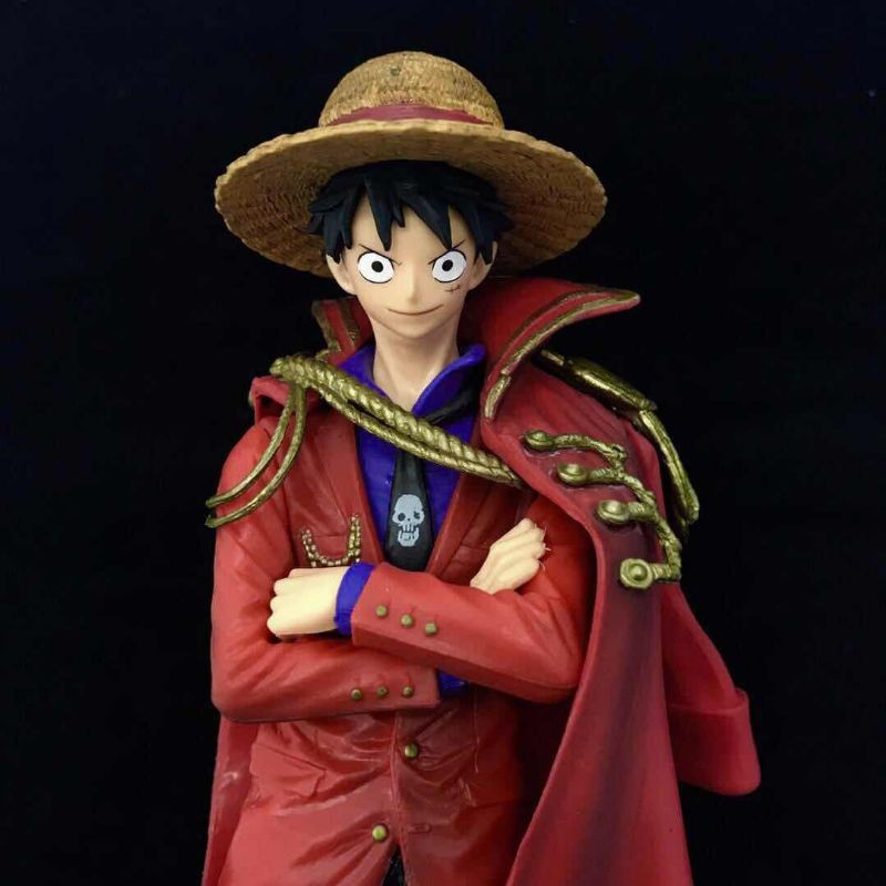 One Piece Monkey D. Luffy Red Suit Anime Action Figures 25CM | Shopee ...