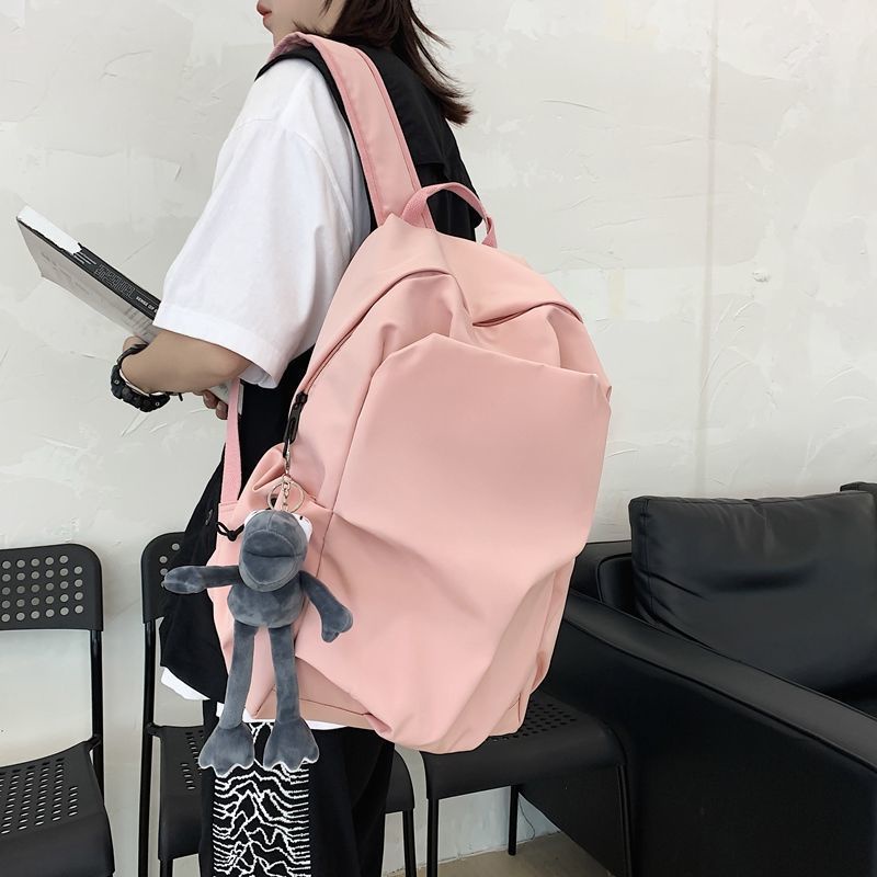 College Style Simple Velvet Backpack Large Capacity Zipper Back Bag Casual Travel Bag Universal School Bag for Teenagers 
