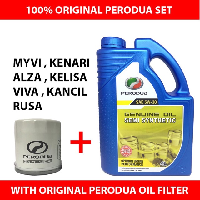 (With Perodua Oil Filter) PERODUA 5W30 Semi Synthetic 